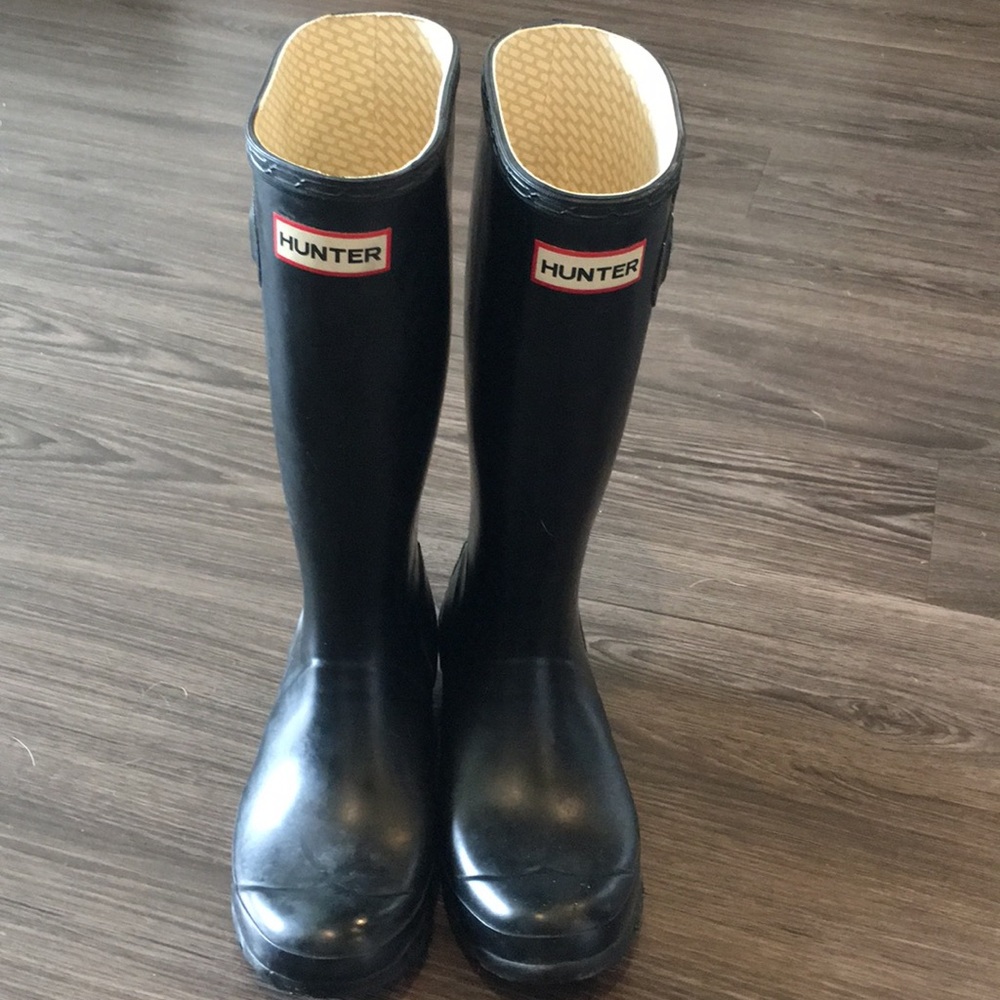 Black rain boots